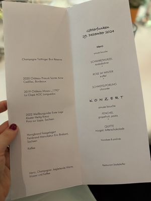 Menu  at Stadtpfeiffer in Leipzig