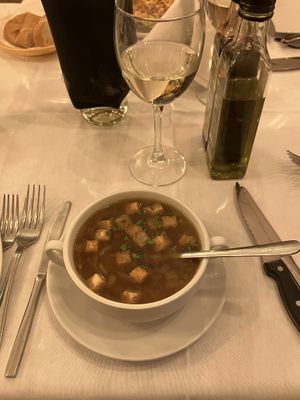 Onion soup  at The Sands Bistro in Torrevieja