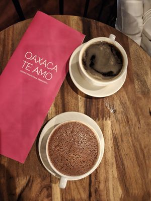 Chocolate a base de agua y café de olla at Oaxaca Te Amo in Oaxaca