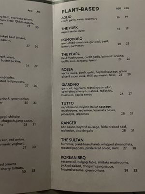 Plant based pizza menu   at Smokin Joe's Pizza & Grill in Ashgrove