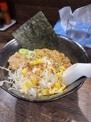 Ramen with chickpea curry (just okay)  at Dairen Shokudo - 小樽美食坊大連食堂 in Hokkaido