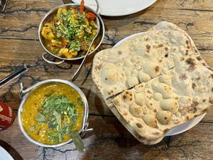 Two mains and bread   at S and S Indian Restaurant in Hua Hin