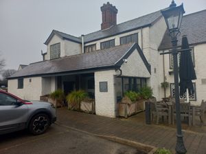 Outside #Veganuary at Blue Cap in Cuddington