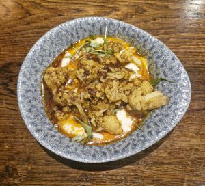 Moroccan cauliflower, tahini yoghurt (vg) at The Bull's Head in Macclesfield