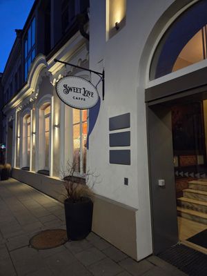 Outside at Sweet Love Caffe in Vilnius