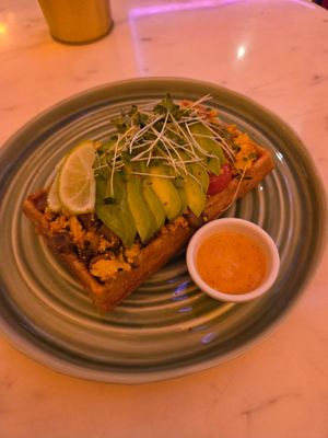 Breakfast waffle at Sweet Love Caffe in Vilnius