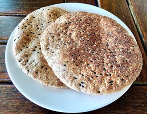Seeded flatbread at The Farmer's Table  in Al Ain