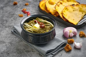 Makai Roti with Sarson Da Saag at Spiice Bite in Dubai