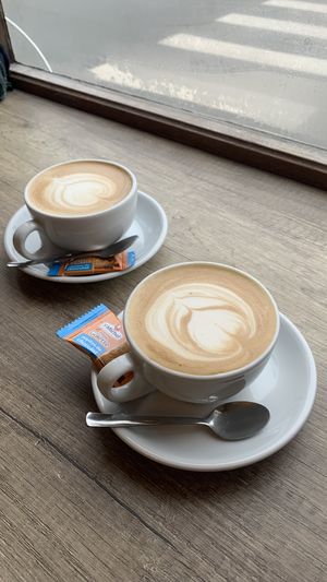 Oat milk cappuccino   at Pani PITT in Etretat