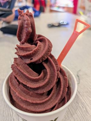 Large plain acai berry  at Praow Coconut Yogurt in Bangkok
