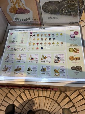 Menu  at Praow Coconut Yogurt in Bangkok