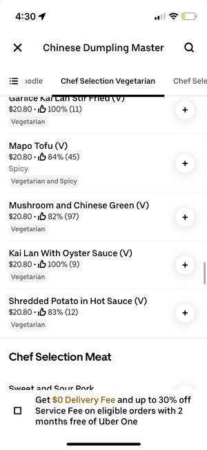 Vegetarian menu 2  at Chinese Dumpling Master in Newtown