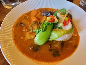 Goan Aubergine, Butternut Squash, and Chickpea Curry. at Pen-y-Bryn in Colwyn Bay