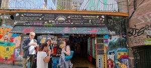 Outside at Delicias Express in Valparaiso