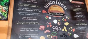 Inside menu sample menu at Delicias Express in Valparaiso