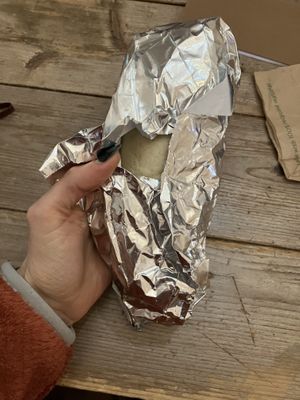 Falafel wrap to go  at Superbaba  in Vancouver