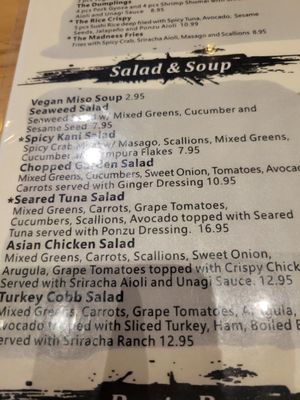 Vegan miso, salad remove things can be vegan at The Madness in Asheville