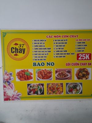 Menu at Quán Chay 37 in Ho Chi Minh City