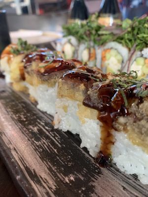 Shiitake to me with truffle oil and sweet soy sauce  at Blue Sushi Sake Grill in Fort Worth