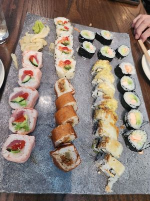 (Most of these rolls are vegan) at Blue Sushi Sake Grill in Fort Worth