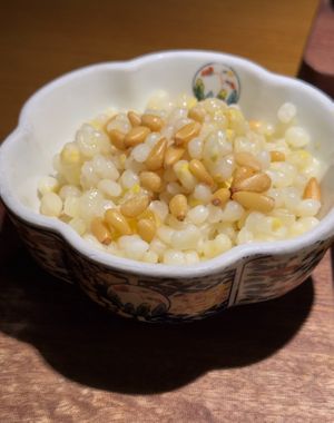 Creamy corn with pine nuts  at Qing Chun Po Meng in Shenzhen