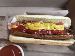 Hot dog 😋 delicious   at Big Leaf Mesa  in La Paz