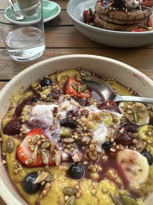 Ayurvedic porridge. I had already started eating so spoiled the best photo  at Green Tree Cafe in Elsternwick