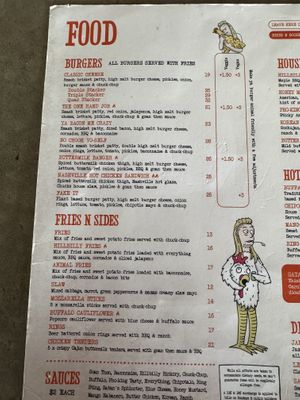 Menu  at Chuck Trailer's in Bondi