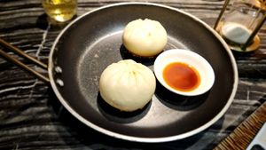 Fried dumplings at YAN Ge Vegetable and Food Hot Pot in Shanghai