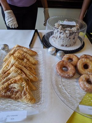 German chocolate cake, glazed donuts, apple turnover at Soul Veg City in Chicago
