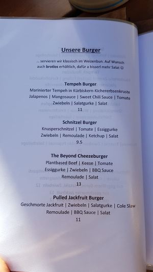 Burger Options at Bodhi in Munich