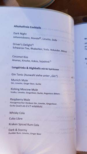 Non alcoholic cocktails at Bodhi in Munich