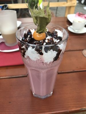 Strawberry milkshake at Bodhi in Munich