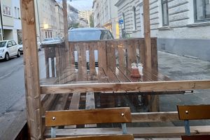 new outside seating area  at Bodhi in Munich