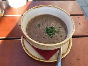 Truffled Coconut Cream Soup (this comes with bread on request, but if you’re having a main that might not be wise).  at Bodhi in Munich