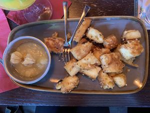 Kaiserschmarren mit Rosinen, Mandeln, Apfelmus und Karamell   at Bodhi in Munich