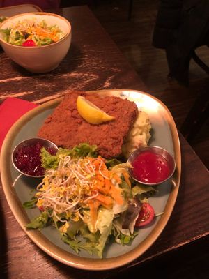 Delicious schnitzel and huge! at Bodhi in Munich