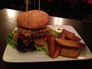 Snitzel burger at Bodhi in Munich