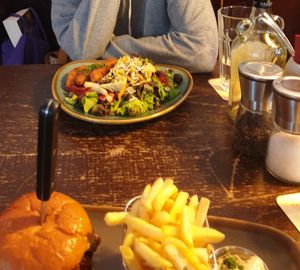 Big salad and Burger at Bodhi in Munich