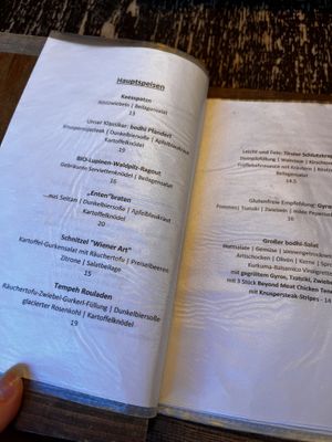 Karte  at Bodhi in Munich