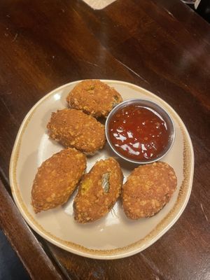 Cheeze and chilli nuggets   at Bodhi in Munich