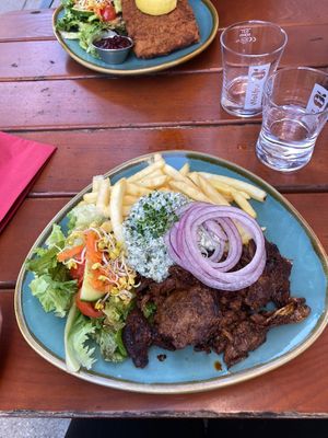 Schnitzel and Gyros  at Bodhi in Munich