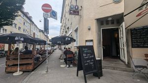 We ate outside -- very nice on a hot day at Bodhi in Munich
