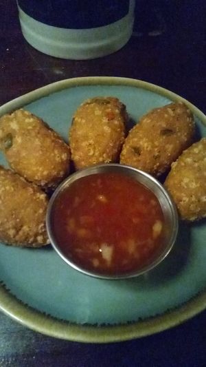 Chili Cheeze Nuggets. Meh type of starter. at Bodhi in Munich