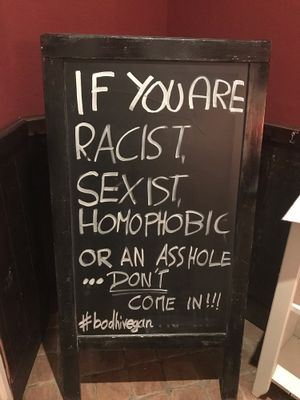 Loved the signs that were throughout the restaurant  at Bodhi in Munich