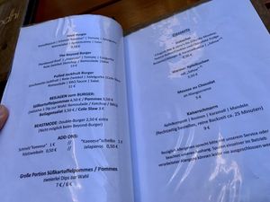 menu at Bodhi in Munich