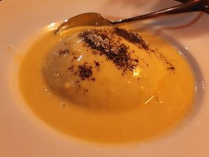 Knödel with vanilla sauce at Bodhi in Munich