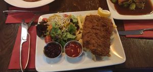 Wiener schnitzel art at Bodhi in Munich