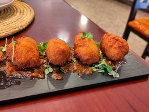 Akara bean balls at Abarka  in Barcelona