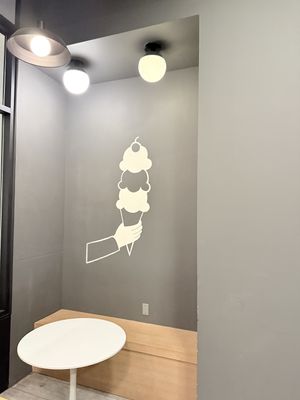 Cute alcove to sit outside   at Angela's Organic Ice Cream in Mill Valley